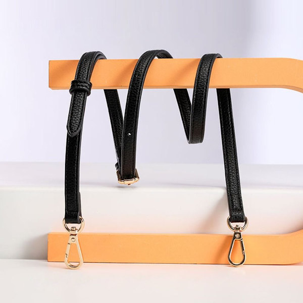 130cm aito nahkahihna käsilaukun vyöt MUSTA black