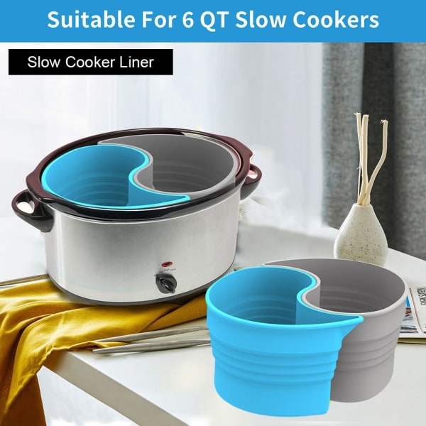 Slow Cooker Liner Slow Cooker Separator 2 STK BLÅ&GRÅ 2 STK 2pcs Blue&Grey