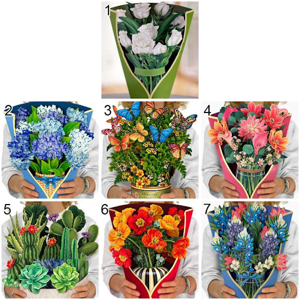 3D Pop-up buket papirblomster 3 3 3