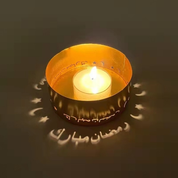 Eid Mubarak Gold Metal Ljusstake Ljusstake 7 7
