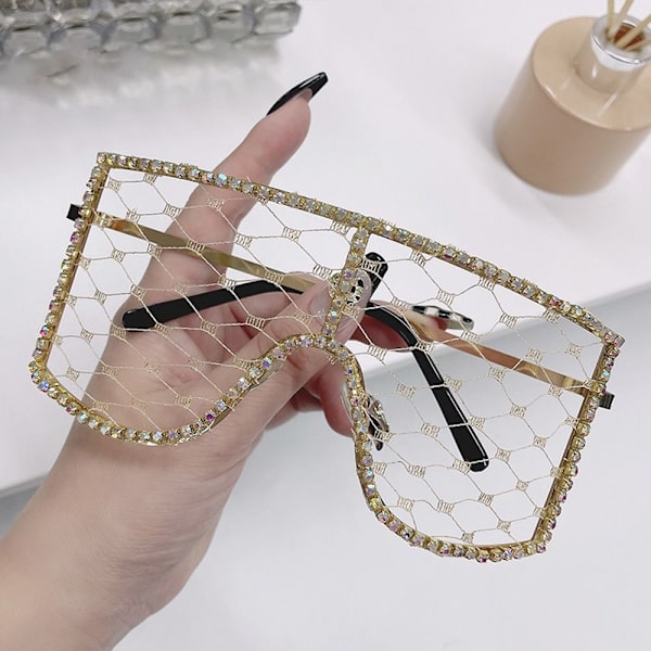 Rhinestone Mesh lasit Y2K aurinkolasit C1 C1 C1