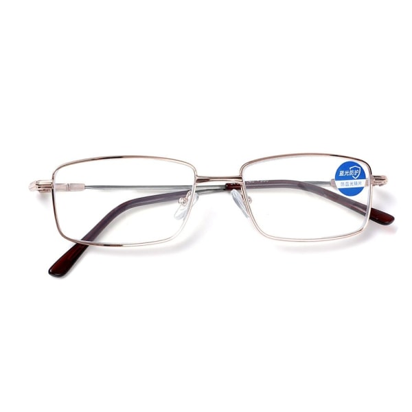 Anti-Blue Light Läsglasögon Fyrkantiga glasögon BRUNA Brown Strength 100