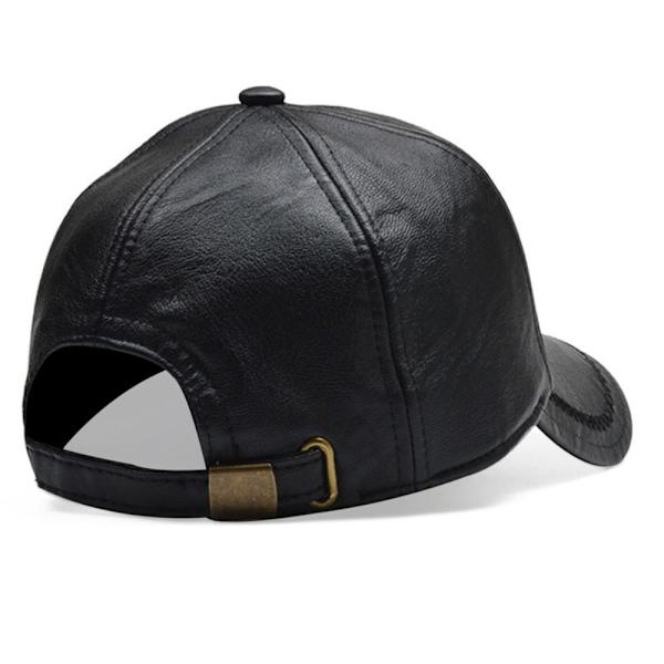 Læder Baseball Caps Termo Hatte SORT black