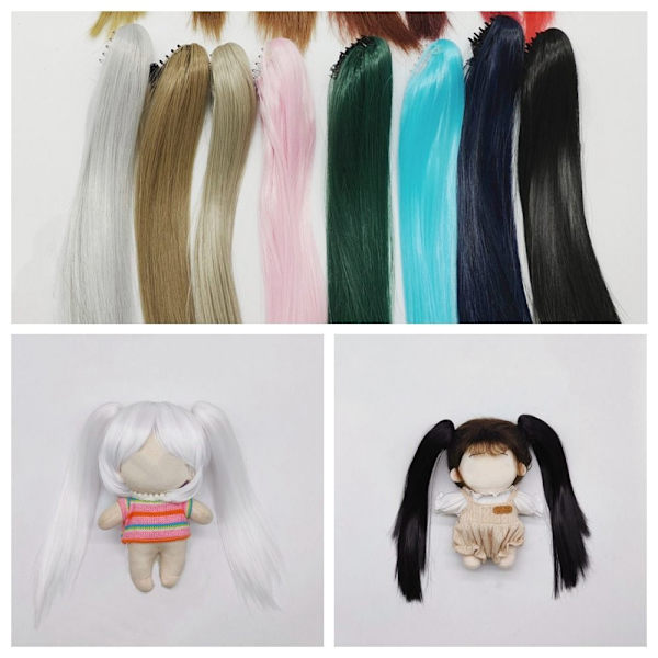 Straight Hair Clip Ponytail Hair SKY BLUE sky blue