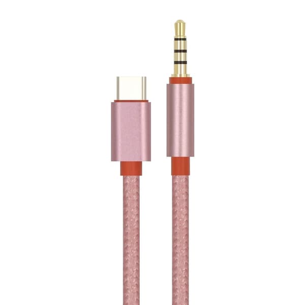 Type-C til 3,5 mm lydkabel USB C til 3,5 mm hovedtelefonadapter Pink