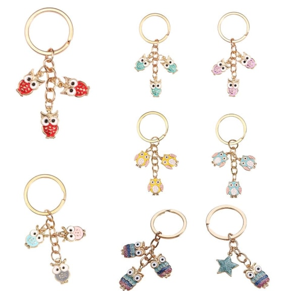 2 kpl Owl Keychain Star -avainrengas 5 5 5