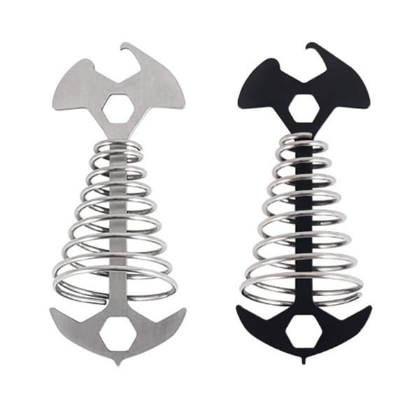 2kpl Spring Fishbone Anchor Telttatapit MUSTA Black
