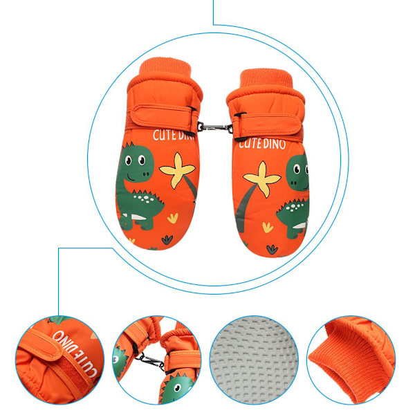 Barn Skidhandskar Långärmad Vante ORANGE 3-7 ÅR orange 3-7 years old