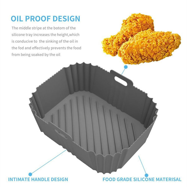 Air Fryer silikongryte for NINJA DZ201/DZ401/DZ550 SVART black