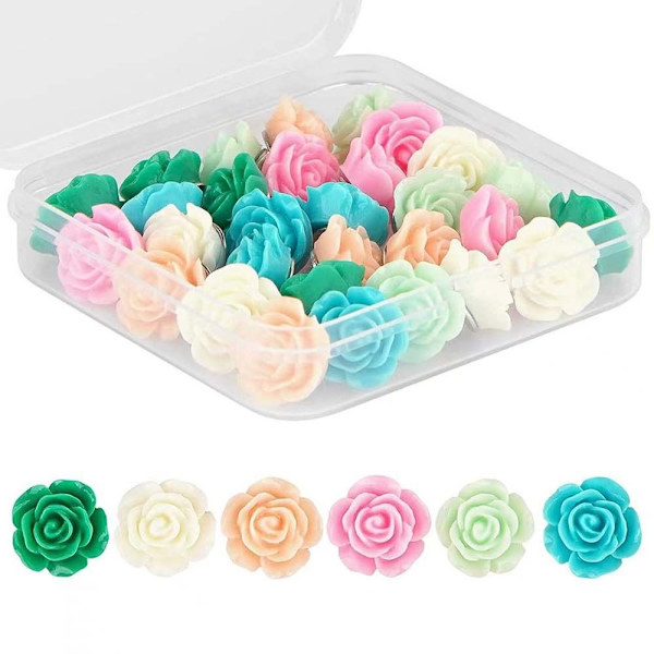 30 stk. Blomstertrykstifter Tommelfingerstifter Cork Board Pins