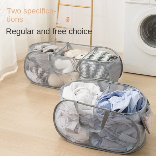 Sammenfoldelig vasketøjskurv i lag med snavset tøjskurv HVID 2 2 White 2-2