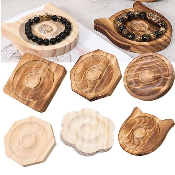 Handstring Armband Display Stand Wood Beads Armbandshållare 3 3 3