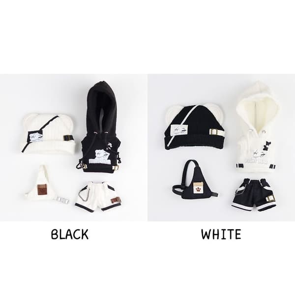 Dukke Sweatshirt Outfits Håndlavede Hættetrøjer SORT Black