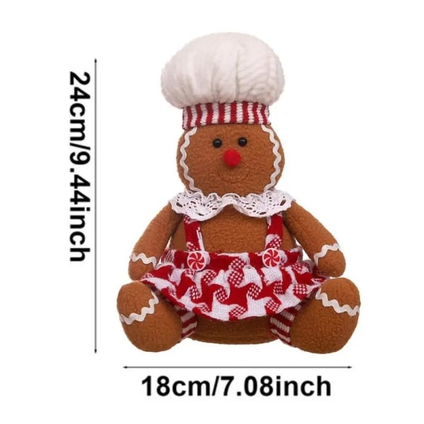 Gingerbread Man Doll Christmas Plysj Leg Dolls 1 1 1