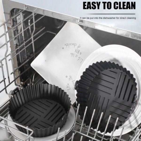 Svart Air Fryer Silikon Korg Korg Liner Mat