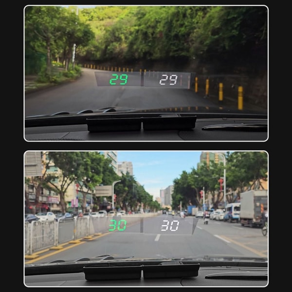 Head-Up Display (HUD) for Bil - Hastighetsmåler green KM/H-KM/H