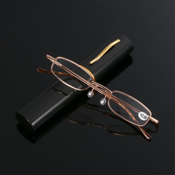 Læsebriller med Pen Tube etui SORT STYRKE 2,00 black Strength 2.00