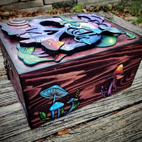 Nature Hidden Key Box Træ Keepsake Memory Box Opbevaringslås