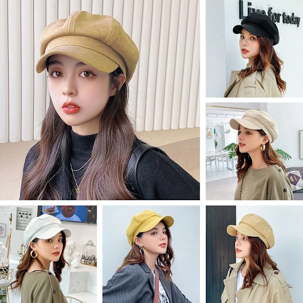 Newsboy Caps Loose Cloud Top GUL Yellow