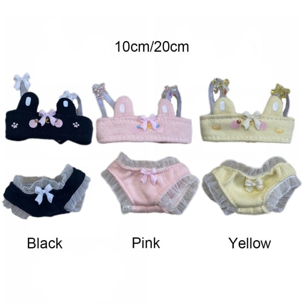 Dukke Badedragt Miniature Bikini SORT 20CM 20CM black 20cm-20cm