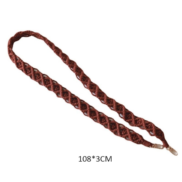 Skulderveskestropp Håndlaget vevd stropp BRUN Brown