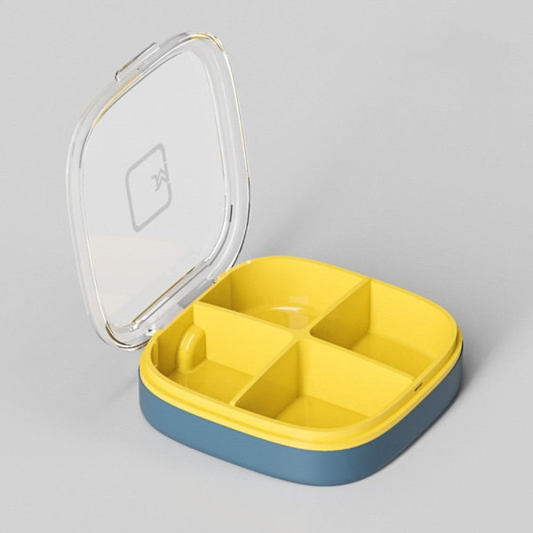1st Pill Box Pill Case BLÅT 4 CELLER 4 CELLER blue 4 cells-4 cells