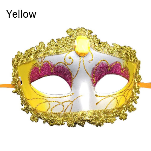 2 stk Masquerade Tiara Dance Mask GUL 2STK 2STK yellow 2pcs-2pcs