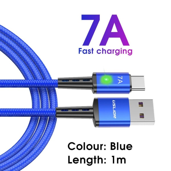 Type C Hurtigladerkabel Type C Datakabel BLÅ 1M Blue 1M