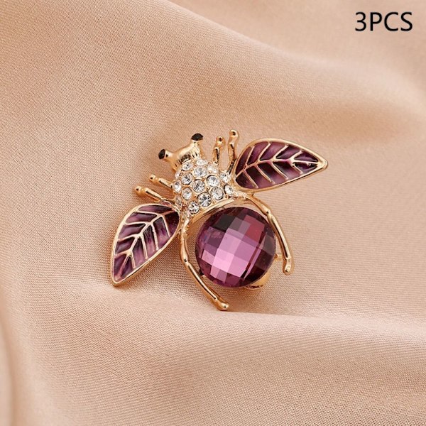3 stk Pearl Bee Corsage Krystallbrosje J J J
