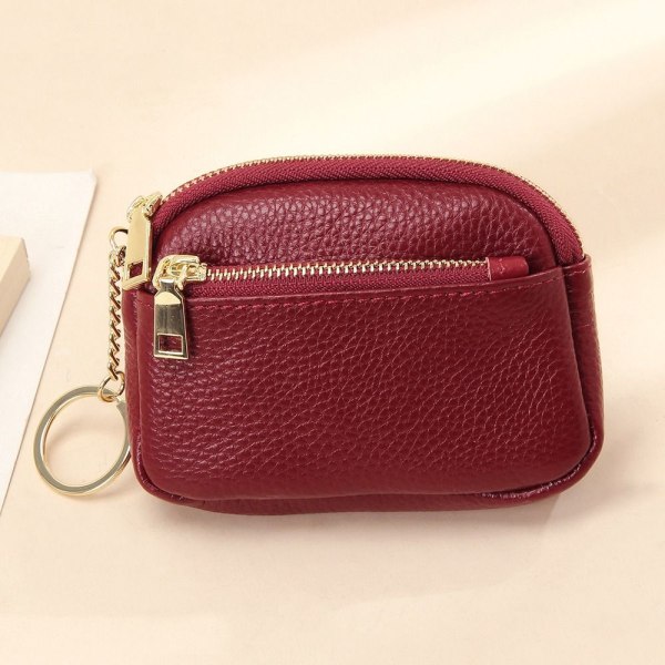 Mini lommebok for kvinner med glidelås RØD Red