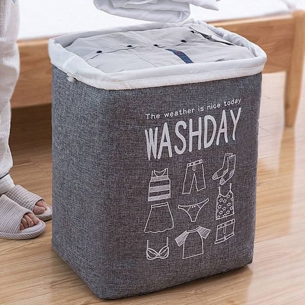 Vaatteiden säilytyspussi Pyykkikori HARMAA grey