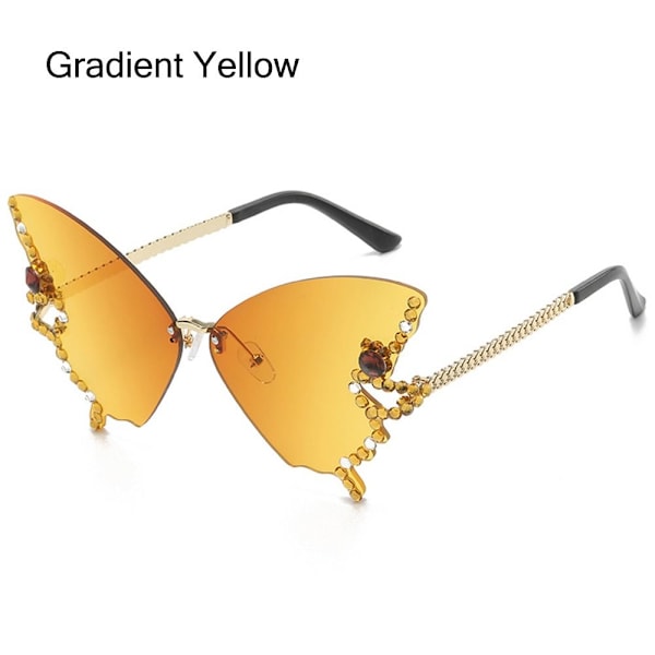 Diamond Butterfly Aurinkolasit Bling Aurinkolasit GRADIENT KELTAINEN Gradient Yellow