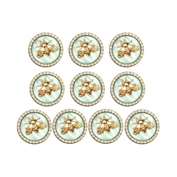 10 Stk Rhinestone Knapper Perle Hårnåler BLÅ 18MM Blue 18mm