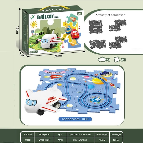 DIY Rail Car Building Leksaker Barns Ban Pussel Leksak 4 4 4