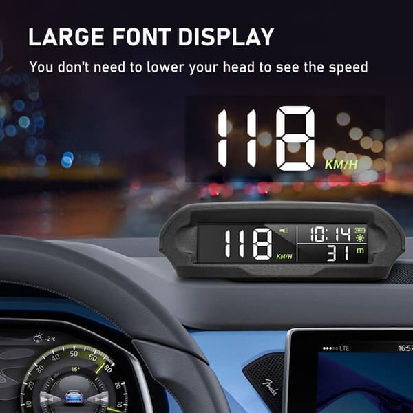 Solar HUD Display Head Up Display Bildekktrykkovervåking Black