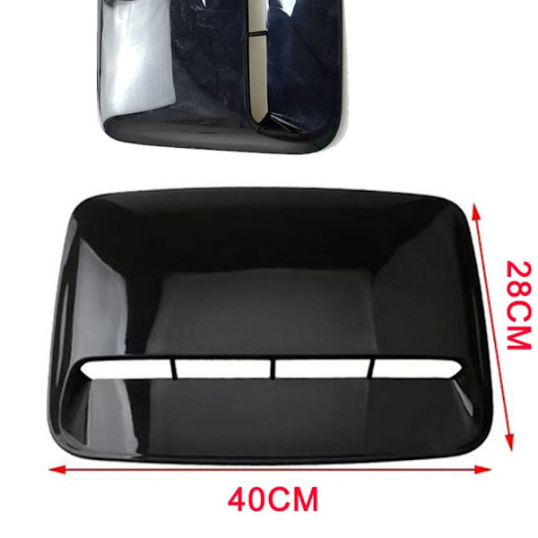 Bil Sideskjerm Luftventil Hood Scoop SVART Black