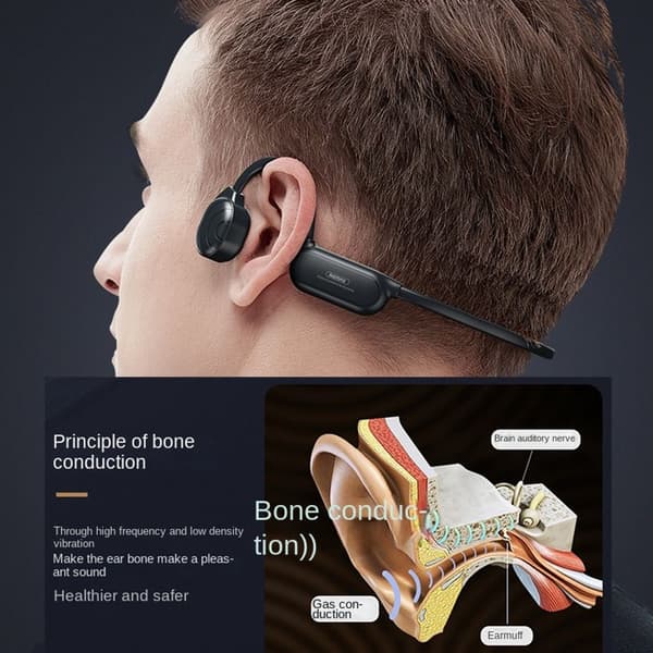 Knogleledningsøretelefon Open Ear Trådløs Bluetooth 5.0 black
