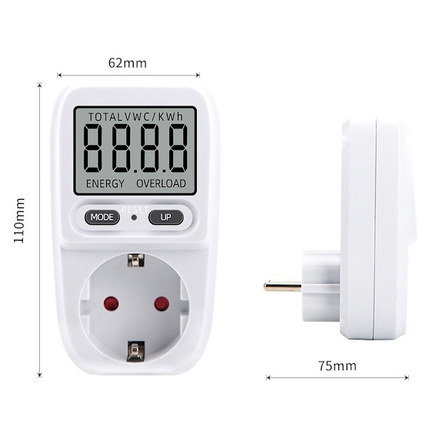 El Power Wattmätare LCD Energimätare