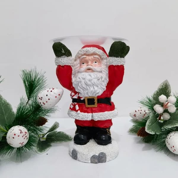 Snacksbricka Ställ Tomte Skulptur Dessert