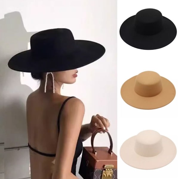 Kvinnor Flatcap Wid Brätte Filt Hat CAMEL Camel