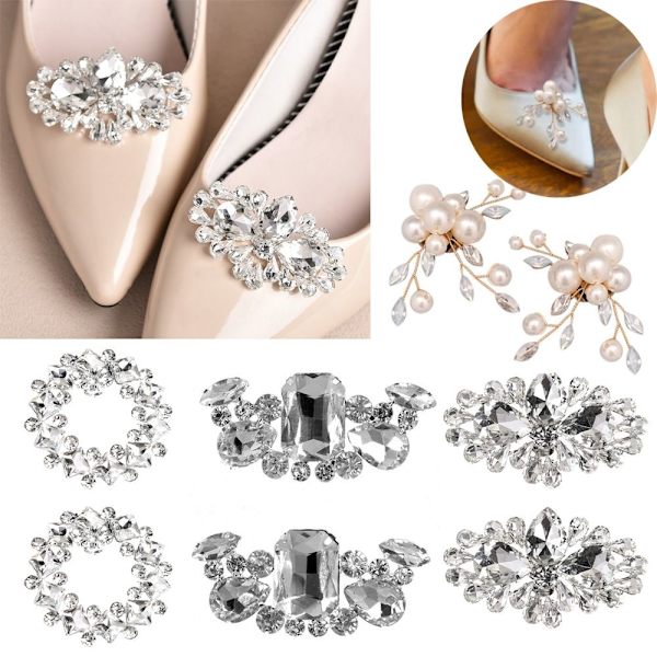 2 ST Skodekorationer Rhinestone Shoe Clip G G G