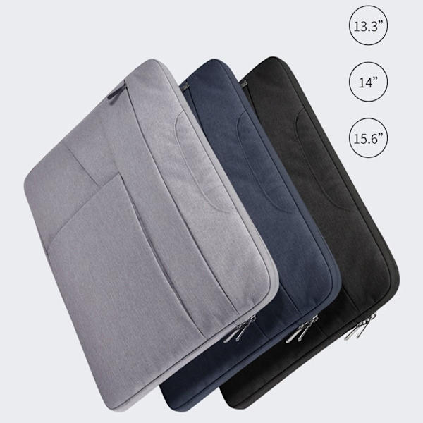 14 15 tommer Laptop Håndtaske Sleeve Case GRÅ 13,3 TOMM Grey 13.3 inch