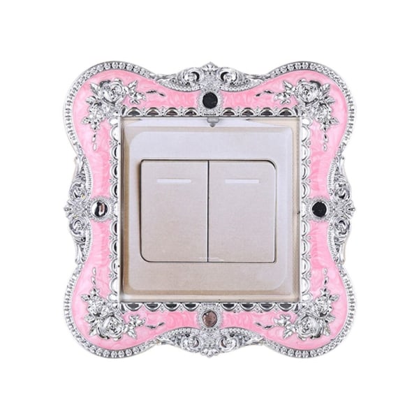 Enkelljusbrytare Cover Socket Surroundram ROSA&SILVER pink&silver