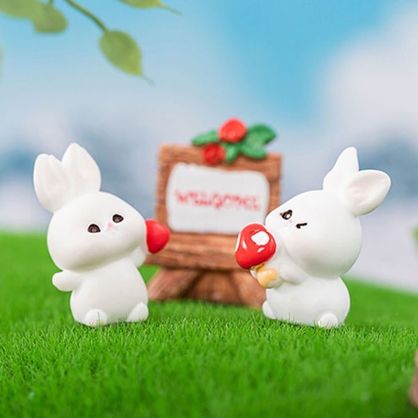 Bunnies Miniature Figurine 3D Rabbit Ornament 02 02 02