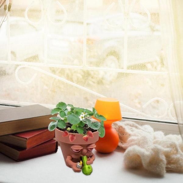 Smoking Planter Tecknad Rökande Man Planter GREEN S green S