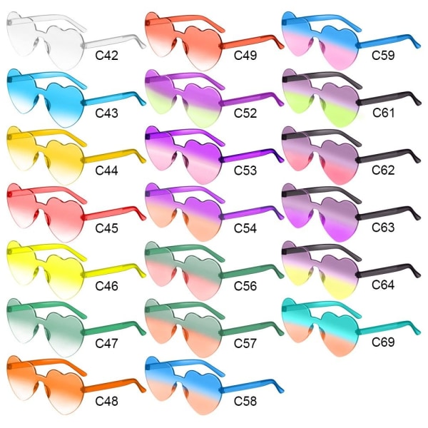 Hjärtformade solglasögon Hjärtglasögon C54 C54 C54
