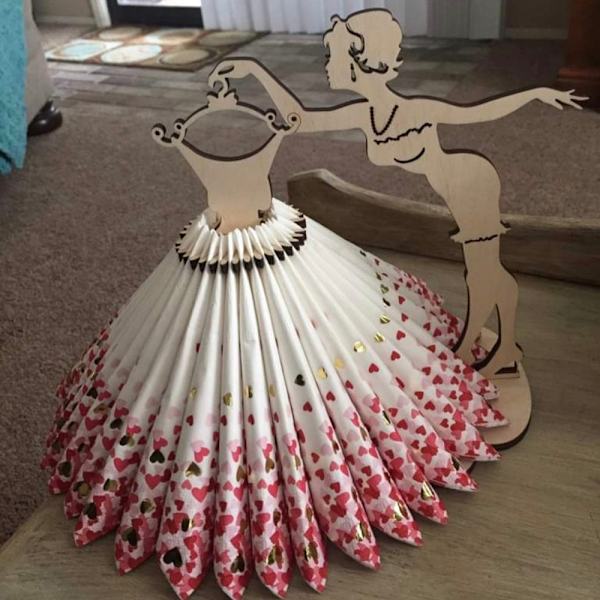 Bryllupsserviettholder Skjørt Vevsholder Beauty Statue Tissue