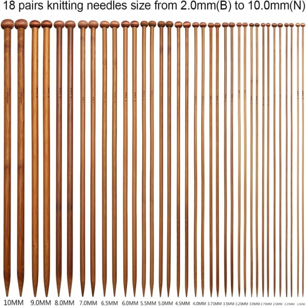 strikkepinner av bambus strikkesett enkeltspisset
