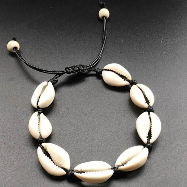 5 stk Sea Shell Armbånd SORT black