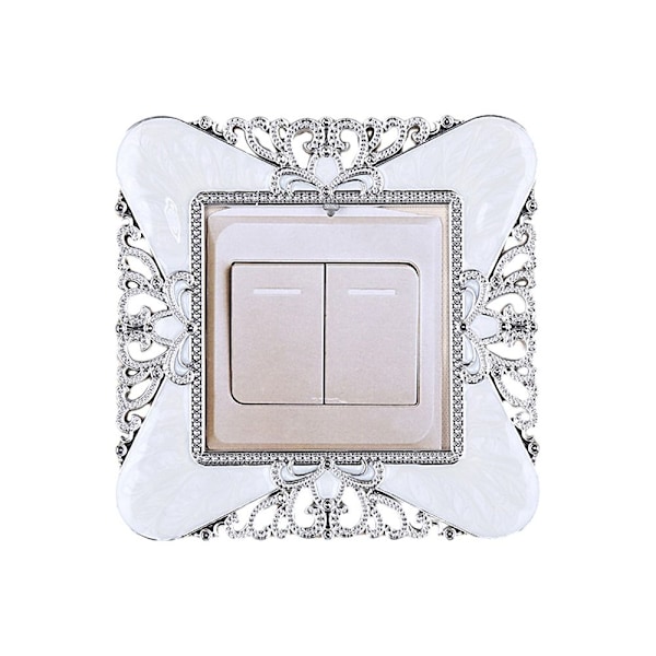 Enkel Ljusbrytare Cover Sockel Surround Ram SILVER silver